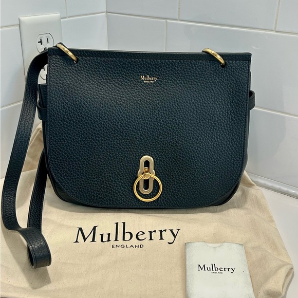 Mulberry Handbags - Mulberry Amberly Medium Satchel Black w/Gold Hardware EUC